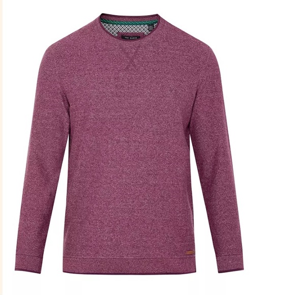 Ted Baker London Kapela Textured Crewneck Sweatshirt in Purple Size 5 XL - Picture 1 of 15